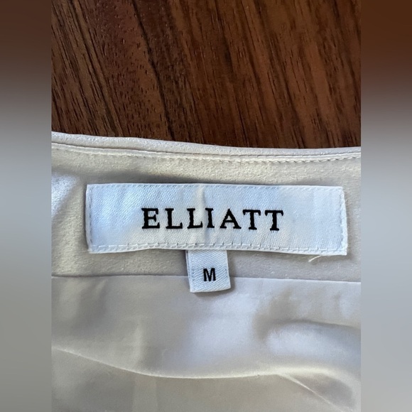 Elliatt Anthropologie One Shoulder Mercury Ruched Mini Dress Pearl/Cream Sz Med - Picture 9 of 16